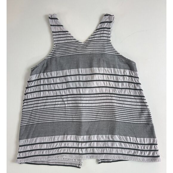 Anthropologie Deletta Women's Split Back V-Neck Tank Top Gray Stripe Size XS - Picture 1 of 12